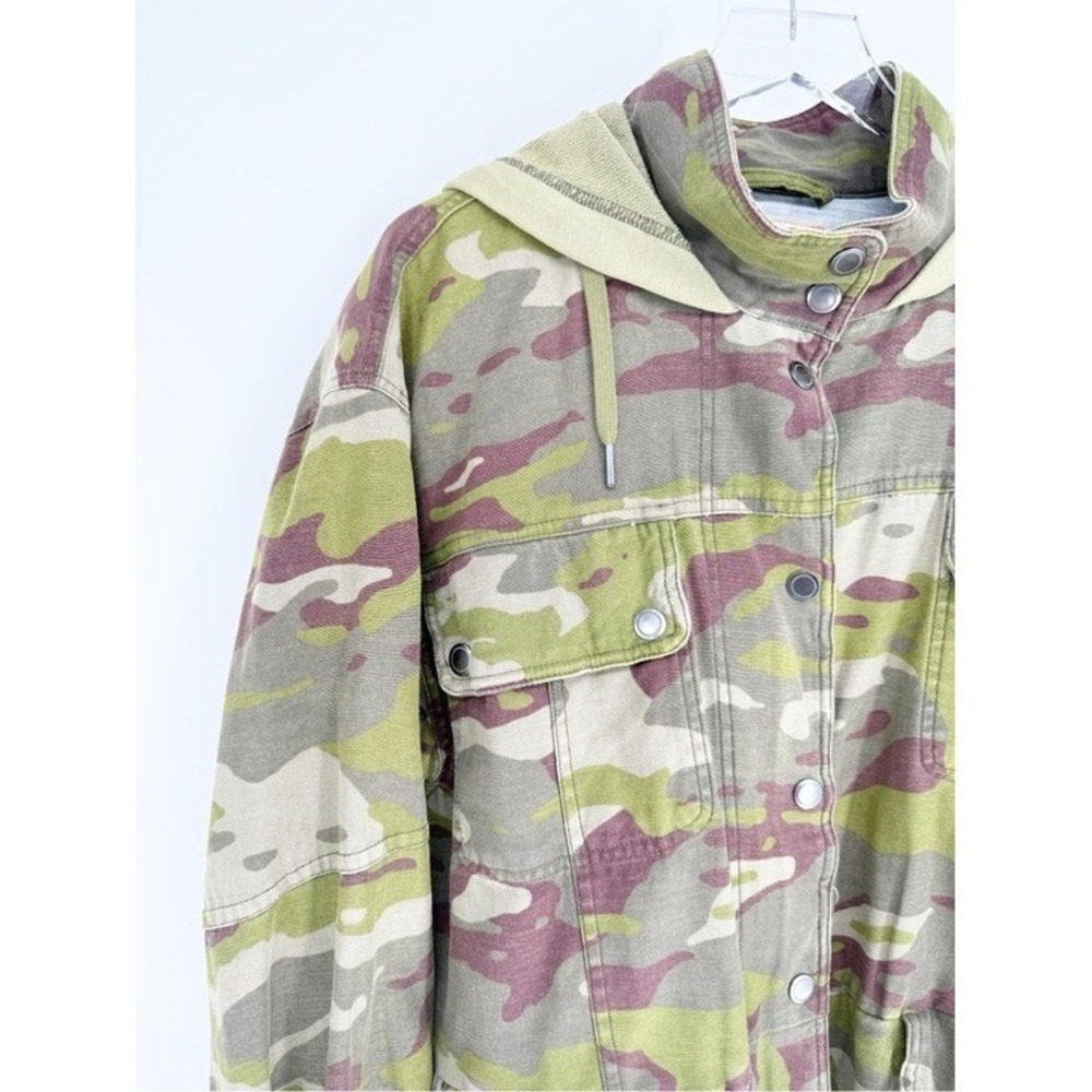 Free People Nocturne Camo Parka Jacket Women's Size S Green Utility Grunge - Picture 5 of 9